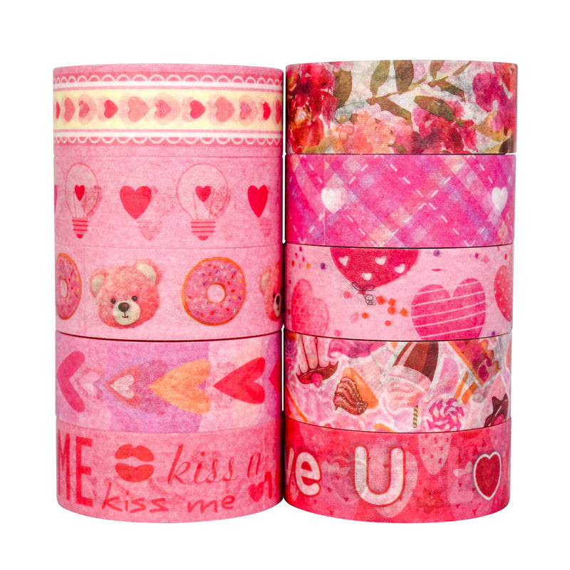 Wholesale 20 Volumes Valentine's Day Love Letter Dessert Decoration Pink Series and Paper Tape
